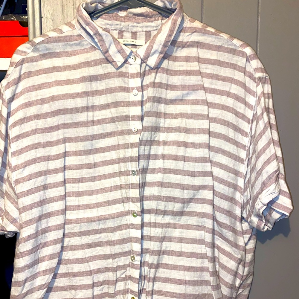Striped button up